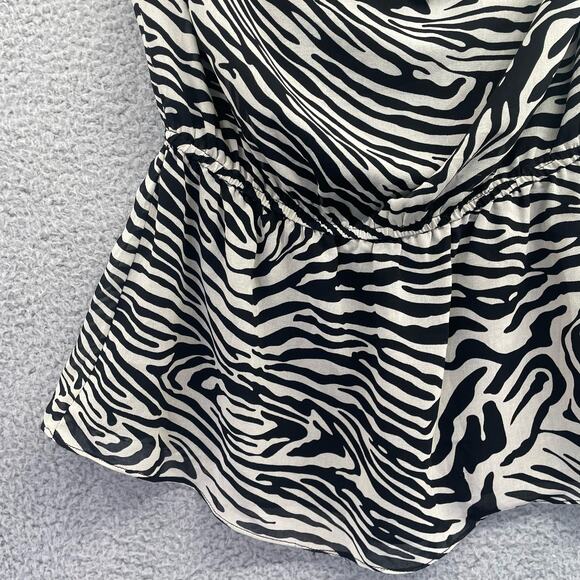 BOSTON PROPER Tank Top 6 Zebra Animal Print Draped Y2K Glam Mobwife Feminine - Picture 6 of 8